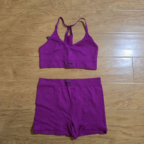 Pink by Victoria Secret Pink Sports Bra and Shorts Set - Picture 1 of 6